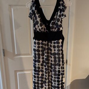 Studio Y Black and White Polka Dot Midi Dress